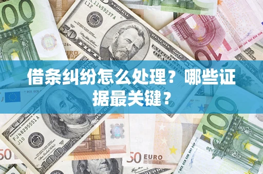 济南借条纠纷怎么处理？哪些证据最关键？