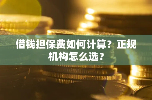 济南借钱担保费如何计算？正规机构怎么选？