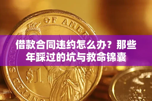 济南借款合同违约怎么办？那些年踩过的坑与救命锦囊